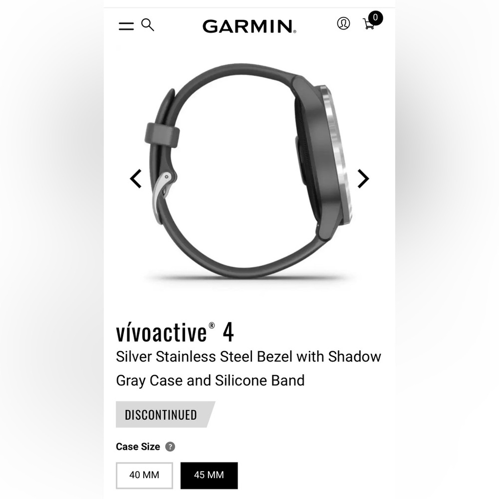 Garmin vívoactive 4 Smartwatch - Silver Bezel with Silicone Gray Band - Picture 3 of 8